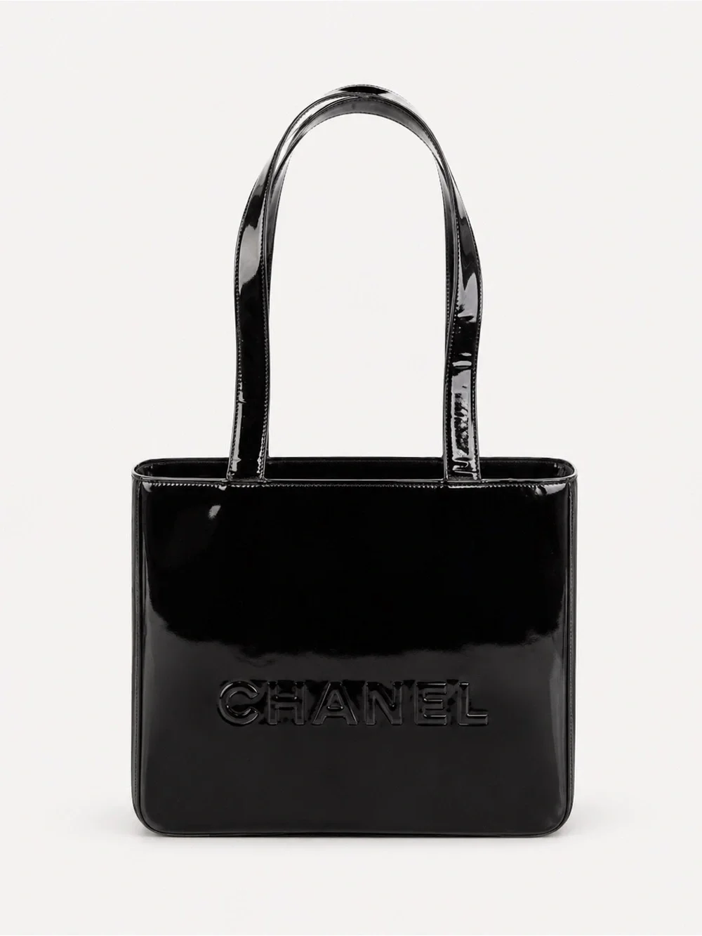 Chanel Patent Logo Tote